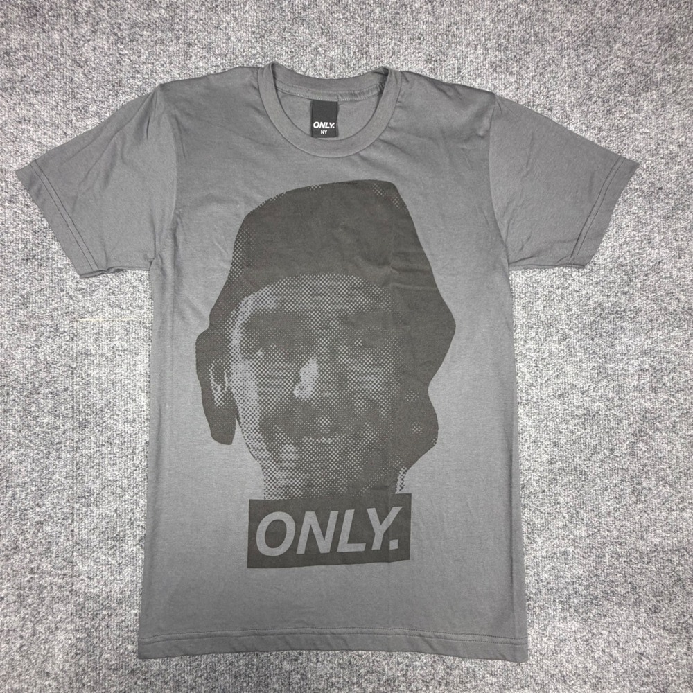 Only‎ NY Mens Graphic T-Shirt Gray Short Sleeve Cotton Streetwear Size S